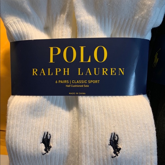 Polo Ralph Lauren Classic Sport Crew Socks 10-13 - Picture 2 of 9